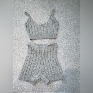 FashionaNova two piece short set in grey